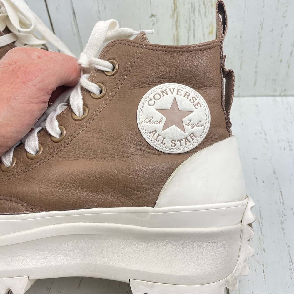 Converse Run Star Hike Chuck Taylor Leather High Top Platform Sneakers. - Picture 5 of 16
